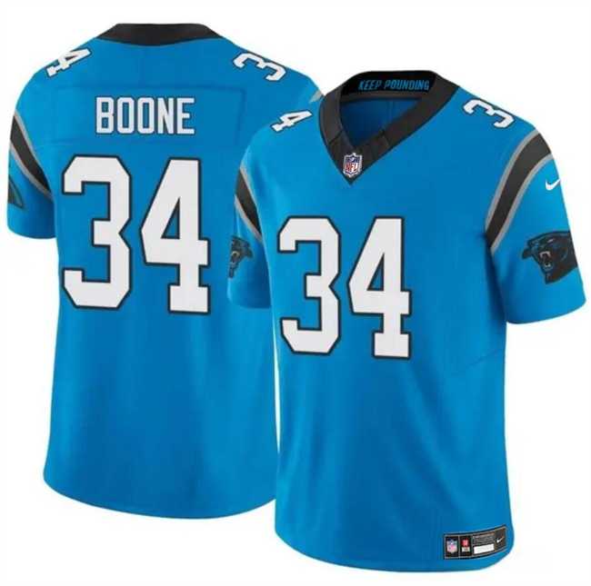 Men & Women & Youth Carolina Panthers #34 Mike Boone Blue 2024 F.U.S.E. Vapor Limited Stitched Jersey